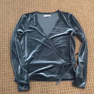 Madewell Velvet Ballet Wrap Top